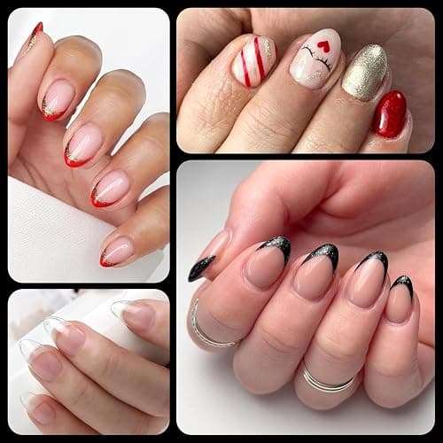 LoveOurHome 600pc Almond Nail Tips Extra Short Fake Nails Clear Press on Nails Short XS Stiletto False Nail Tip Full Cover Soft Gel Artificial Fingernails for Gel Acrylic Nails Extension thumbnail 5