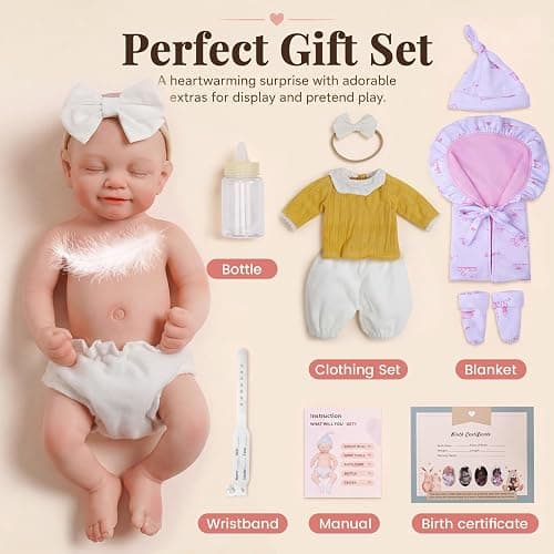 BABESIDE Full Body Silicone Reborn Baby Dolls - 12 Inch (Weight 3 lb) Weighted Full Silicone Realistic-Newborn Baby Doll Real Life Baby Dolls with Complete Accessories & Gift Box thumbnail 5