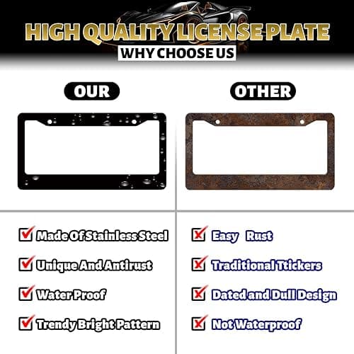 Purple Mandala License Plate Frame Hippie Boho License Plate Holder Stainless Steel Front and Rear Car Tags Auto Parts Funny License Plate Decoration with Screws for Men Women s 12.2"x 6.2" - Boho Purple Mandala Printed thumbnail 7