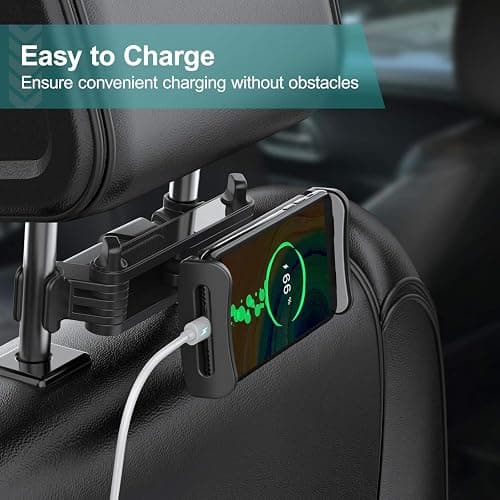 Klsniur Car Headrest Mount, Tablet Headrest Holder, Car Backseat Seat Mount Holder Universal 360° Rotating Adjustable for 6"-10.5" Tablet iPad iPad Air iPad mini,Samsung Galaxy thumbnail 5