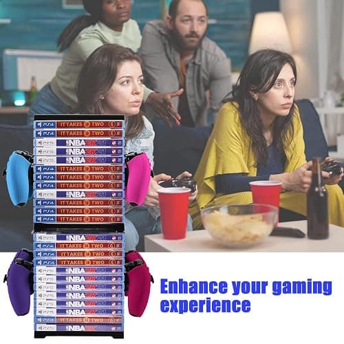 SIKEMAY Game Storage Tower for PS5/PS4/Xbox Series S & X - Universal Video Game Disc Organizer with 24 PCS Holders, 4 Controller Slots & Stand Rack Accessories - Black thumbnail 7