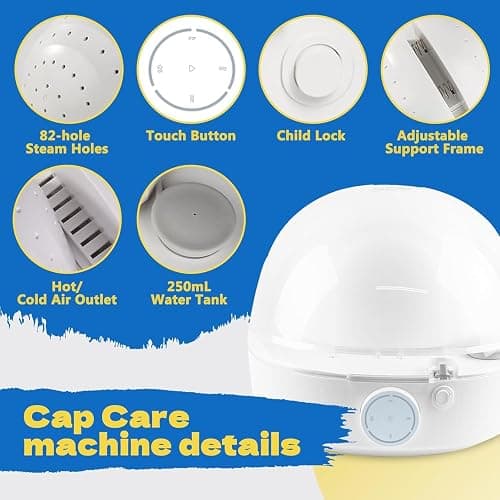 Hat Cleaner, Automatic Hat Steam Cleaner, Hat Shaper, All in One Hat Care Machine, Steam Cleaning & Ironing and Fast Drying for Baseball Caps, Bucket Hats, Felt Hats thumbnail 6