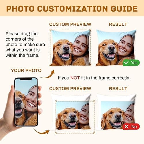 Ueedklaayy Custom Pillow with Picture & Text - Include Insert, Personalized Photo Pillow Double-Sided Printing | 5 Sizes & 10 Colors Optional, Custom Pet Memorial Gifts | Keepsake Gifts for Loved One thumbnail 9