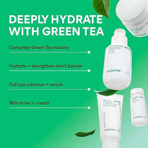 innisfree Green Tea Seed Hydrating Serum with Hyaluronic Acid & Niacinamide, Korean Face Serum for Glow thumbnail 2