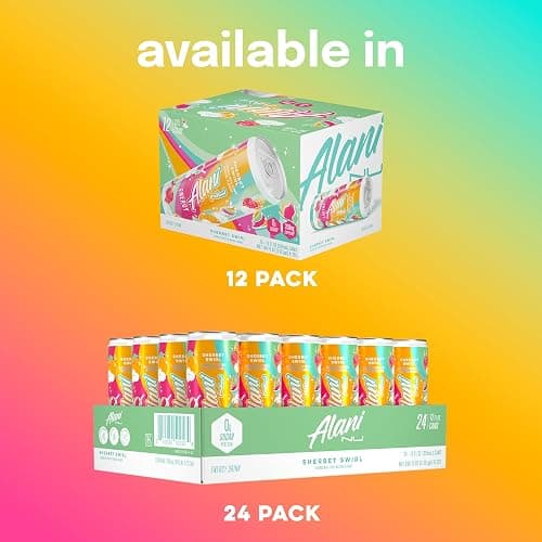 Alani Nu SHERBET SWIRL Sugar Free, Low Calorie Energy Drinks, 200mg Caffeine, Biotin B Vitamins, Zero Sugar, 10 Calories, 12 Fl Oz Cans, 12 Pack thumbnail 2