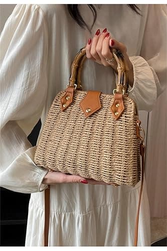 Cross Body Handbags for Women Straw Woven Beach Bag 2025 Summer Handmade Purses Wicker Rattan Bag Holiday thumbnail 6