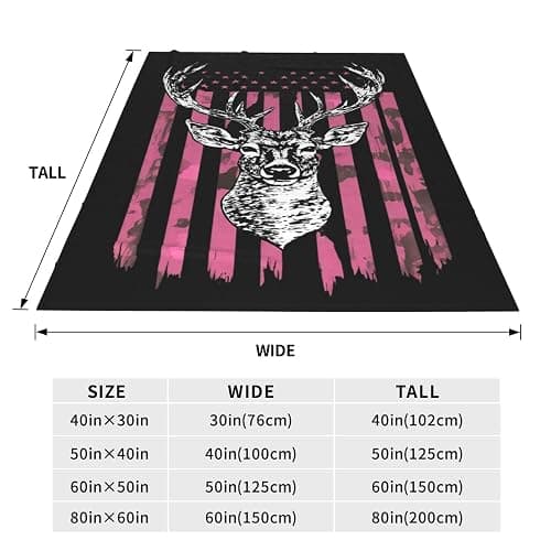 Travel Throw Blanket Warm American Flag camo Funny Deer Hunting Pink Camouflage Ultra-Soft Micro Fleece Blanket Elegant Throw Blanket for Teens, Women Men, Girls Boys thumbnail 2