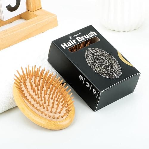 Bamboo Brush for Hair Growth(No Handle Design) Combetter, Natural Wood Brush, Mini Hair Scalp Massager Bamboo Bristles Detangling Hairbrush for Women, Men &Kids thumbnail 8