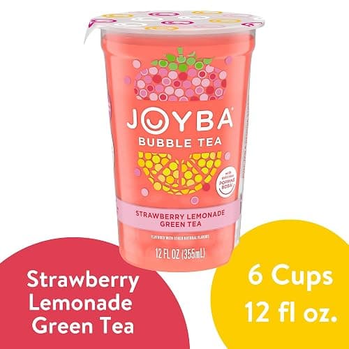 Joyba Bubble Tea Strawberry Lemonade Green Tea, 6 Pack, 12 fl. oz. Cups thumbnail 2