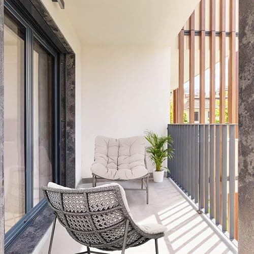 PHI VILLA Outdoor Papasan Chairs Set of 2, Oversized Scoop Wicker Chairs with Cushions & Steel Frame, Double Comfy Conversation Reading Furniture for Apartment Patio, Porch, Deck, Balcony thumbnail 7