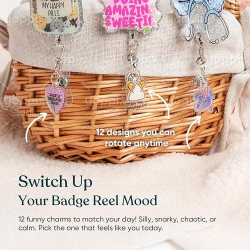 YOPPIX 24 Pcs Nurse Badge Reel Charms - Cute & Funny Acrylic Charms for ID Holders, Perfect for Nurses, Medical Staff, Teachers, Students & Office Professionals thumbnail 3