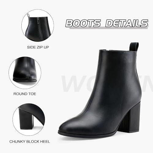 Jeossy Women's 9637A Dressy Ankle Boots,Fashion Block Heel Booties thumbnail 4