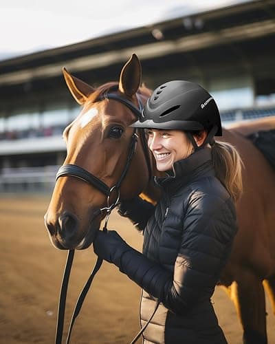 OutdoorMaster Equestrian Helmet, Horse Riding Helmet with Sun Visor and Excellent Ventilation, Adjustable Safe Helmet for Men, Women & Youth thumbnail 6