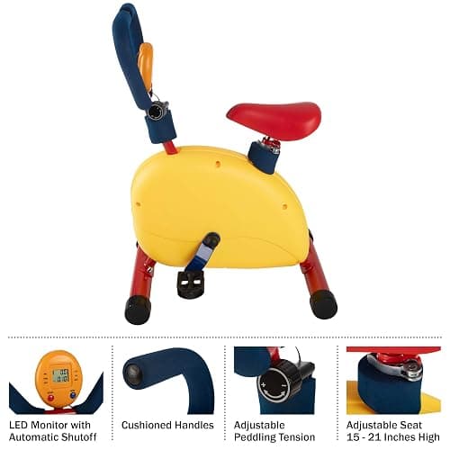 Hey Play Kids Exercise Bike, Indoor Stationary Cycle Riding Toy thumbnail 3