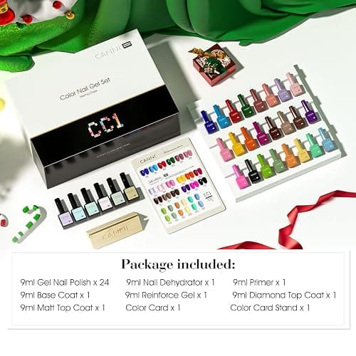 CANNI CC1 30Pcs 9ML Hema-free Gel Nail Polish Set, Black Pink Nude Red Blue Green Gel Polish Kit Color Soak Off LED Nail Gel Polish Set Nail Art Starter Manicure Salon DIY at Home thumbnail 4