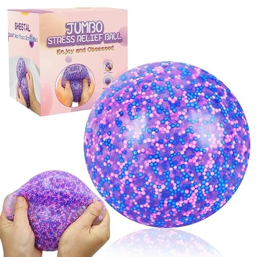 Giant 4 Inches Jumbo Stress Balls for Adults Anxiety Relief, Nedoh Balls Squishy Balls Fidget Squeeze Squish Big Ball for Anti-Stress - Image 1