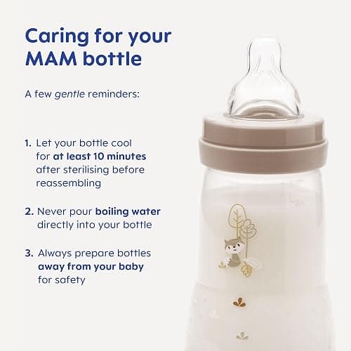 MAM Easy Start Anti-Colic Baby Bottles | 3 Pack (3 x 160ml) | Self-Sterilising Baby Milk Bottle | Slow Flow MAM Teats Size 1 | Newborn Essentials | Green Tea (Various Designs) thumbnail 5