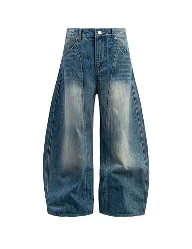 Aelfric Eden Baggy Barrel Jeans Wide Leg Denim Retro Washed Straight Leg Jeans Unisex Casual Y2k Streetwear Pants Trouser - Image 1