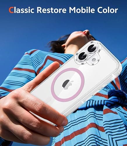 FNTCASE for iPhone 16 Case Clear: Magnetic Phone Cases Compatible with Magsafe Slim Anti Yellowing Military Grade Drop Protection Rugged Shockproof Protective Transparent Cell Cover (D-Pink) thumbnail 7