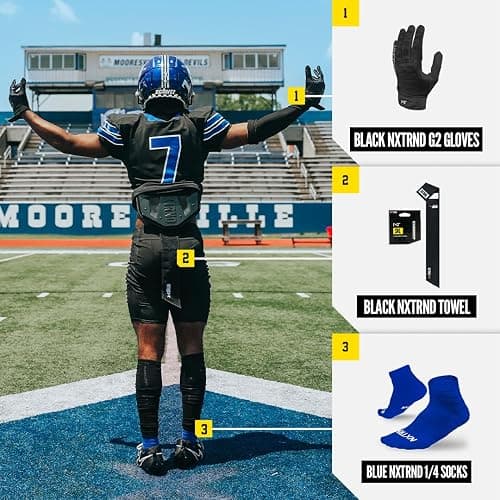 Nxtrnd Streamer Football Towel, Thin Sports Towel, Dries Hands & Football Accessories (Black) thumbnail 6