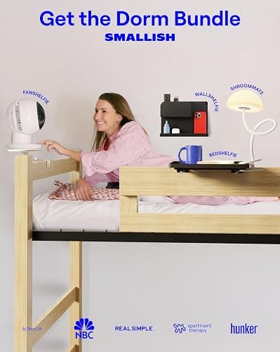 FanShelfie Adjustable Fan Holder for Dorm Room, Bunk & Lofted Bed, College Essentials for Boys & Girls, Patented Height & Distance Design, Compatible with Popular Dorm Fans, 2 Height Options (White) thumbnail 6
