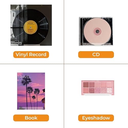 6 Pack Vinyl Record Holder, Acrylic Album Vinyl Holder, Clear CD Shelf, Photo/Picture/Record Shelves in Bedroom, Living Room Album Display (Clear) thumbnail 5