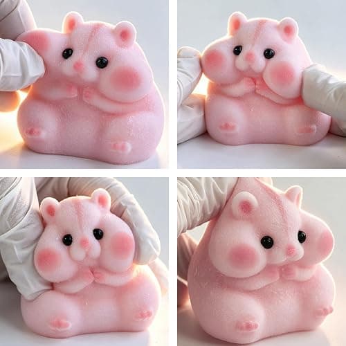 Handmade Taba Squishy Hamster Toy, Cute Squishy Hamster Fidget Toy, Realistic Hamster Toy, Soft Silicone Mochi Furry Toy, Stress Relief Gift for Adults & Kids, Sensory Anxiety Plushie (Pink) thumbnail 3