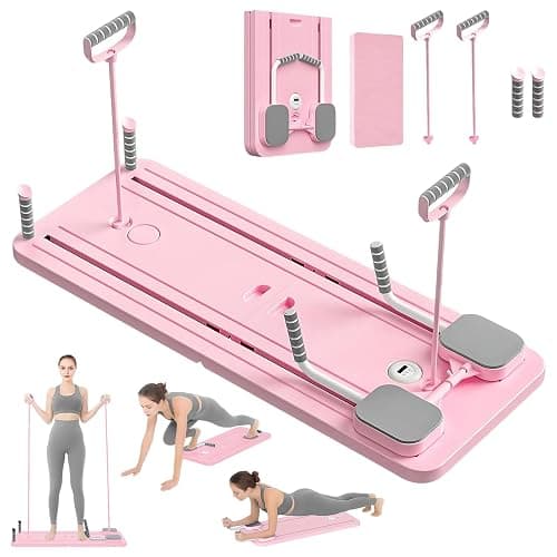 VHV Pilates Reformer Compact, 5 en 1 Pilates Pliable,La roue abdominale push-up rebondit automatiquement Minuterie, Ab Roller Fitness Materiel pour la Maison et la Salle de Sport - Image 1