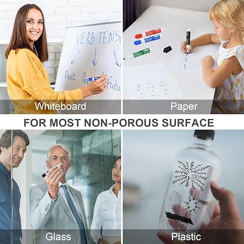 SUQJOY Dry Erase Markers, Bulletl Tip Whiteboard Markers, Low Odor Thick Dry Markers, 36 Bulk 12 Assorted Color Marker for Whiteboard, Classroom, Office & Home thumbnail 5