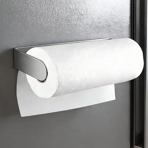ZUNTO Magnetic Paper Towel Holder for Refrigerator – Strong Magnet Kitchen Paper Towel Rack for Grill, RV & Pantry – Sleek Silver Design - Image 1