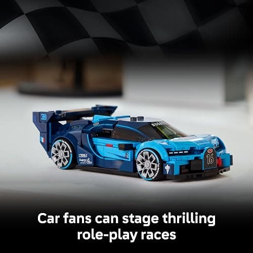 LEGO Speed Champions Bugatti Vision Gran Turismo Hyper Sports Car Building Toy for Kids & Gamers - Building Set W/Bugatti Driver Minifigure for Boys & Girls, Ages 9+ - Gift Idea for Birthdays - 77253 thumbnail 3