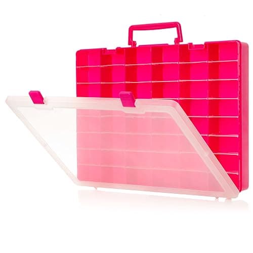 Plastic Toy Storage Case Compatible with Mini Brands Collector Toys, Shopkins, Real Littles, and LOL Surprise Series 1, 2, 3, 4, Collectible Minibrands Compartments for create masterchef (Pink) thumbnail 6