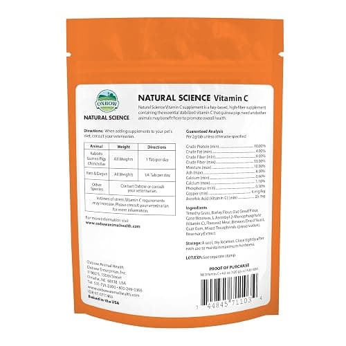 Oxbow Natural Science Vitamin C Supplement, Vitamin C & High-Fiber Timothy Hay, Guinea Pig Items, Made in the USA, Small Pet Supplies, Recommended by Veterinarians, 4.2 oz thumbnail 2