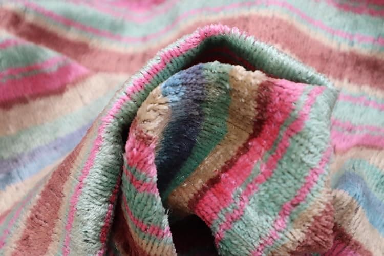 CANVELLO Handmade Velvet Decorative Pillow 16" x 24" | Premium Down Feather Fill, Earth-Tone Stripe Pattern, Hidden Zipper Closure thumbnail 5
