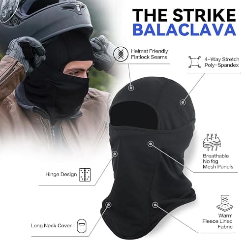 3 Pieces Balaclava Ski Mask -Winter Full Face Mask for Men Women Windproof Weather Outdoors Cover for Men Women Boys Girls - Black/Black/Black thumbnail 4
