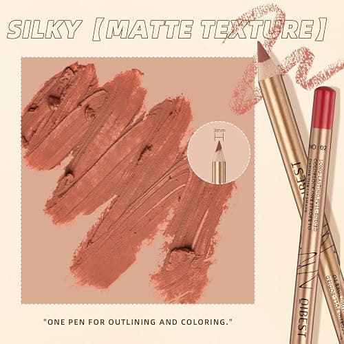 Sitovely 12 Farben Schlankes Lippenkonturenstifte Set,Longwear Smooth Lip Pencil Cremiger Lip Liner Stift Matter Lippenstift wasserfester Lippenstift,Hochpigmentiertes natürliches Lippen Makeup(A, M) thumbnail 4