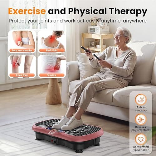 AXV Vibration Plate Fitness Platform Exercise Machine Vibrating Shaking Full Body Shaker Workout Vibrate Stand Shake Board Sport for Weight Loss Fat Burner for Gym Home Office thumbnail 3