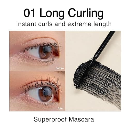 CLIO Kill Lash Superproof Mascara, Waterproof Mascara Black, Lengthening & Lifting for Defined Eyelash, Long-Lasting, Clump & Smudge-Free, for Sensitive Eyes, Korean Makeup Beauty (001 Long Curling) thumbnail 2