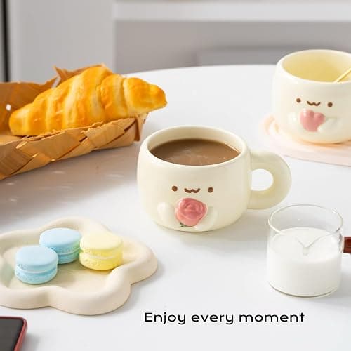 Cute Funny Coffee Mugs Valentines Day Mug Anime Cup For Women, Unique Anniversary Engagement Couple Gifts For Him And Her, Kawaii Mr And Mrs Gifts (Rose) thumbnail 8