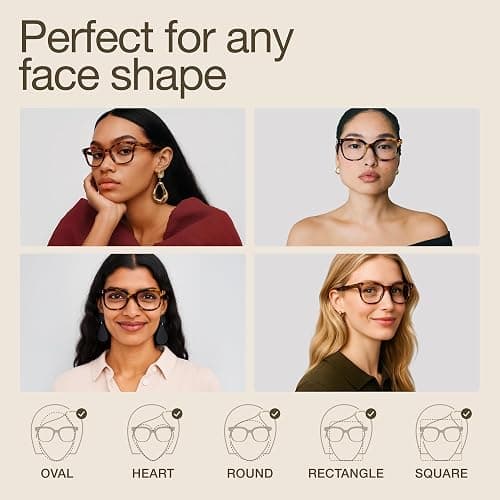 miyya Blue Light Glasses for Women - Oversized UV & Blue Light Blocker Chunky Frames, Stylish Eyewear Access thumbnail 5