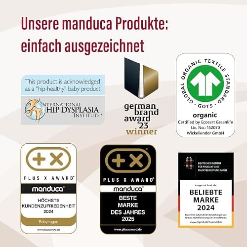 manduca Sling - Babytragetuch - Elastische Babytrage für Neugeborene von der Geburt bis zu 15 kg - Bio-Baumwolle - GOTS zertifiziert - Powder thumbnail 6