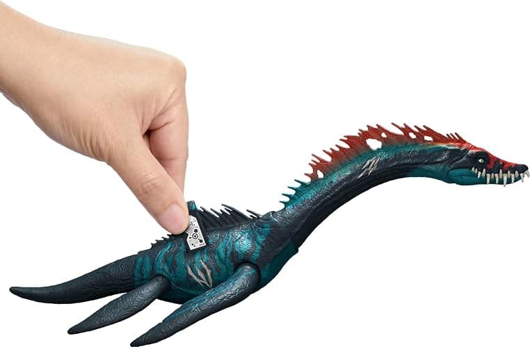 Mattel Jurassic World Chaos Theory Gigantic Trackers Styxosaurus Dinosaur Figure, Large Species Toy, Head Attack, Chomp & Paddle Motion, Digital Play thumbnail 6