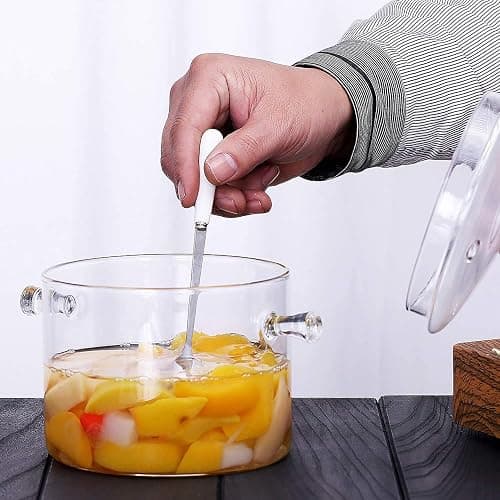 Glass Cooking Pot - 1.5L/50oz Heat-Resistant Borosilicate Glass Handmade Cookware Set stovetop Pot - Safe for Pasta Noodle, Soup, Milk, Tea (1.5L/50OZ) thumbnail 5