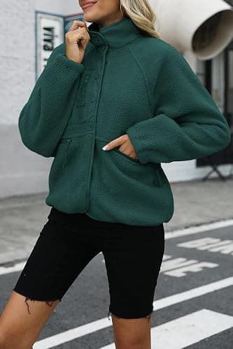 Nirovien Womens Fuzzy Fleece Jacket Button Down Sherpa Coats Casual Winter Warm Outwear with Pockets thumbnail 2