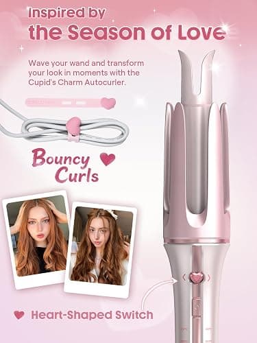 SHEGLAM Pink Curling Iron Automatic Gift for Woman (Pink, 1 inch) thumbnail 3