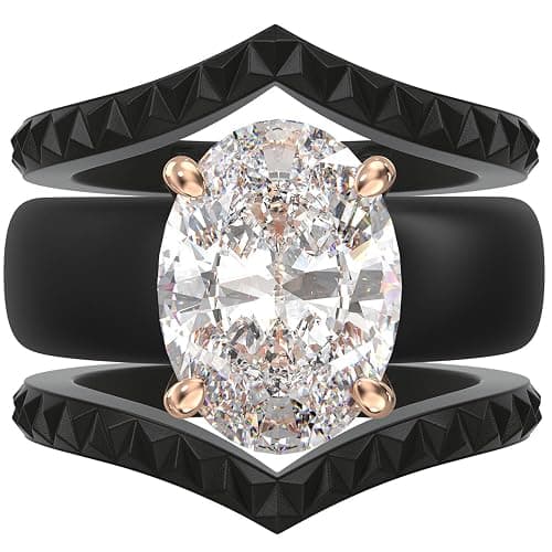 Rinfit Silicone Ring with Stone - Oval Cut Cubic Zirconia Solitaire Engagement Ring for Women - Rubber Wedding Bands - Patented Design - Image 1