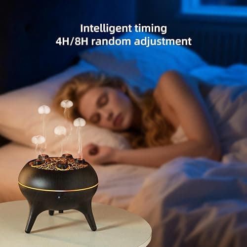 BLOIMP Essential Oil Diffuser 250ML,Jellyfish Diffuser Air Humidifiers Sound Pickup Ultrasonic Aromatherapy Diffuser Remote Control 7 Color Lights for Home Bedroom Office Hotel (Brown Color) thumbnail 5