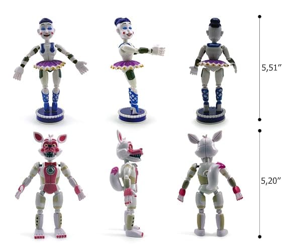 Toysvill Inspired by FNAF Sister Location Action Figures Toys (Set of 5 pcs), More Than 5 inches [Funtime Freddy Bear, Circus Baby, Ennard, Ballora, Funtime Foxy], Fun Action Simulator thumbnail 5