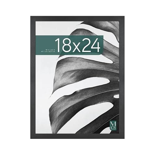 MCS Studio Gallery 18x24 Poster Frame Black Woodgrain Engineered Wood, Vertical & Horizontal Wall Hanging Large Picture Frame for Photos, Posters & Art Prints (1-Pack) - Image 1