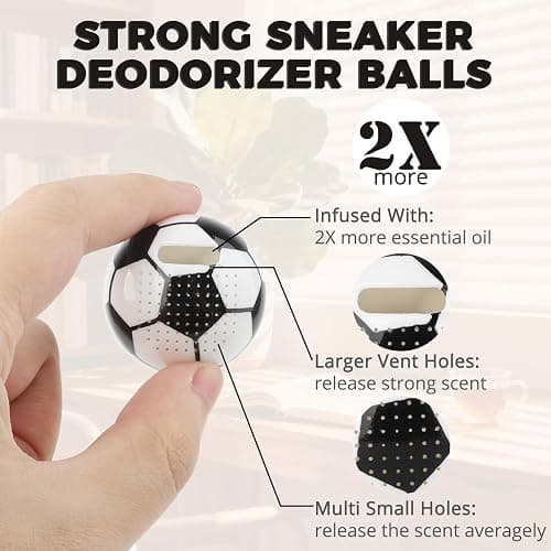 Knixmax Shoe Deodorizer Balls Strong, Odor Eliminator for Sneaker Gym Bag Closet Locker, Work Boot Drawer Freshener, Unpleasant Smell Remover Ball for Men Women Teens, 6 Packs & Multi Scents thumbnail 3